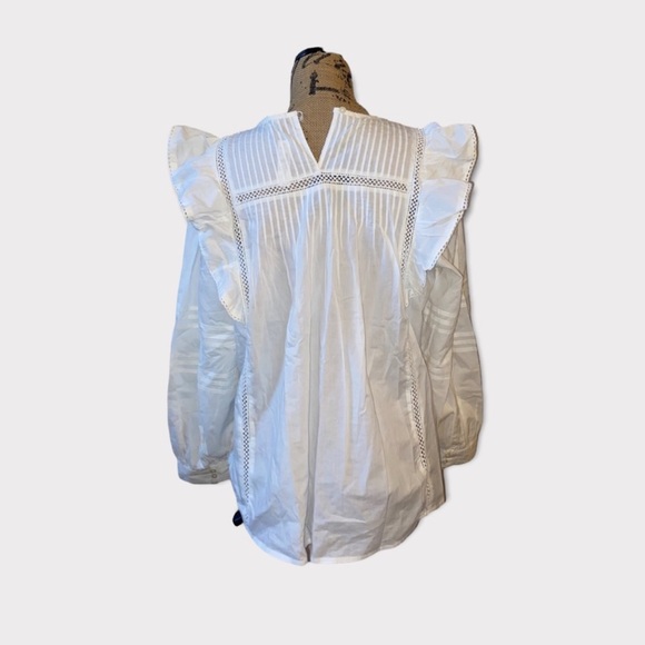 NWT Madewell Full-Sleeve Pintuck Ruffle Top - Picture 7 of 7